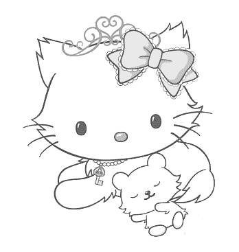 Clipart Charmmy Kitty & Hello Kitty Thumbnail Coloring Page