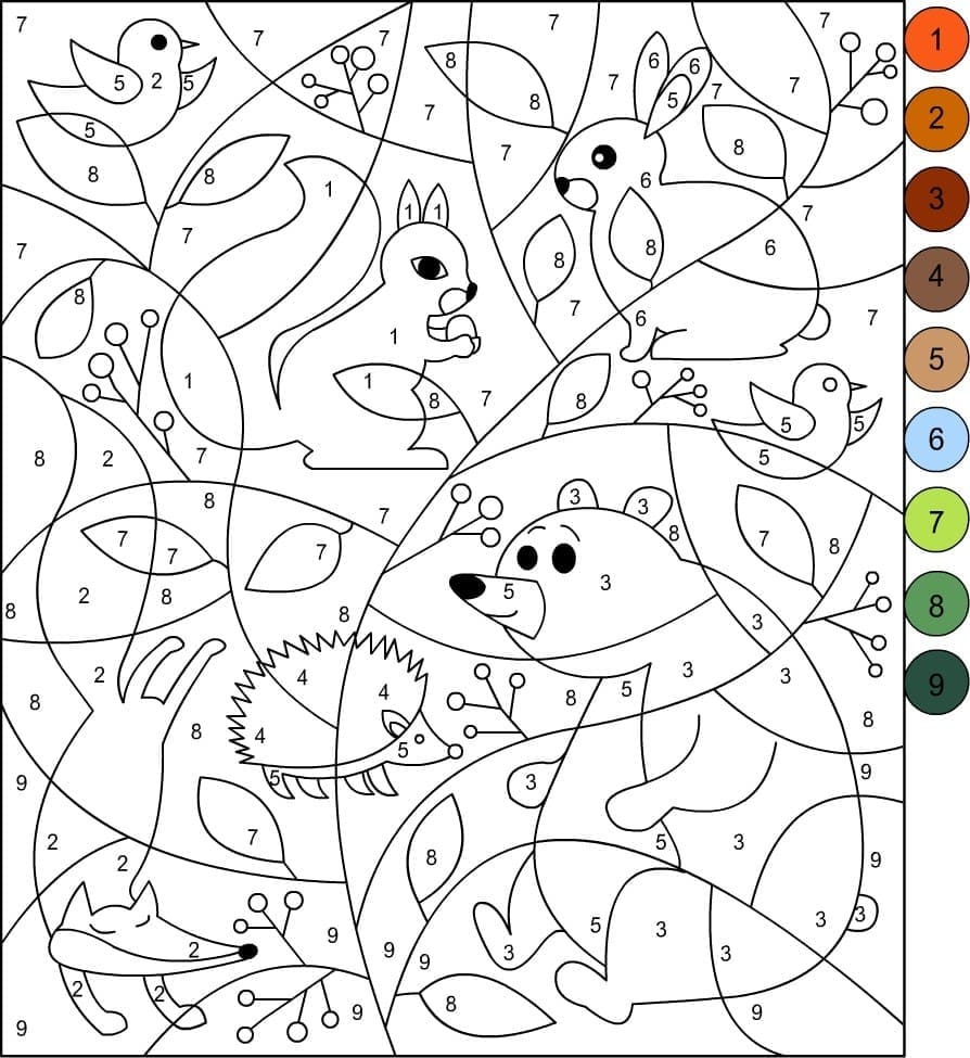 Color by Number Coloring Pages Coloring Page