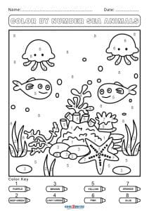 Color by Number Free Coloring Page