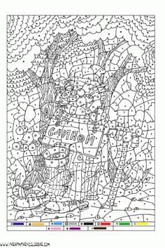 Color by Number Picture to Print Coloring Page