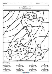 Color by Number Sheets Coloring Page
