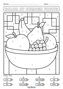 Color by Number Worksheets Coloring Page