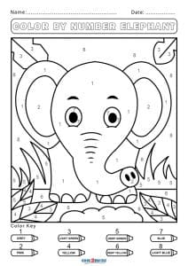Color by Number for Kids Coloring Page