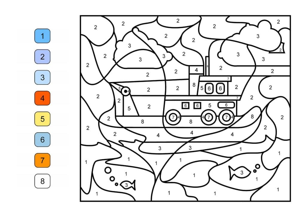 Color by number for boys Coloring Page