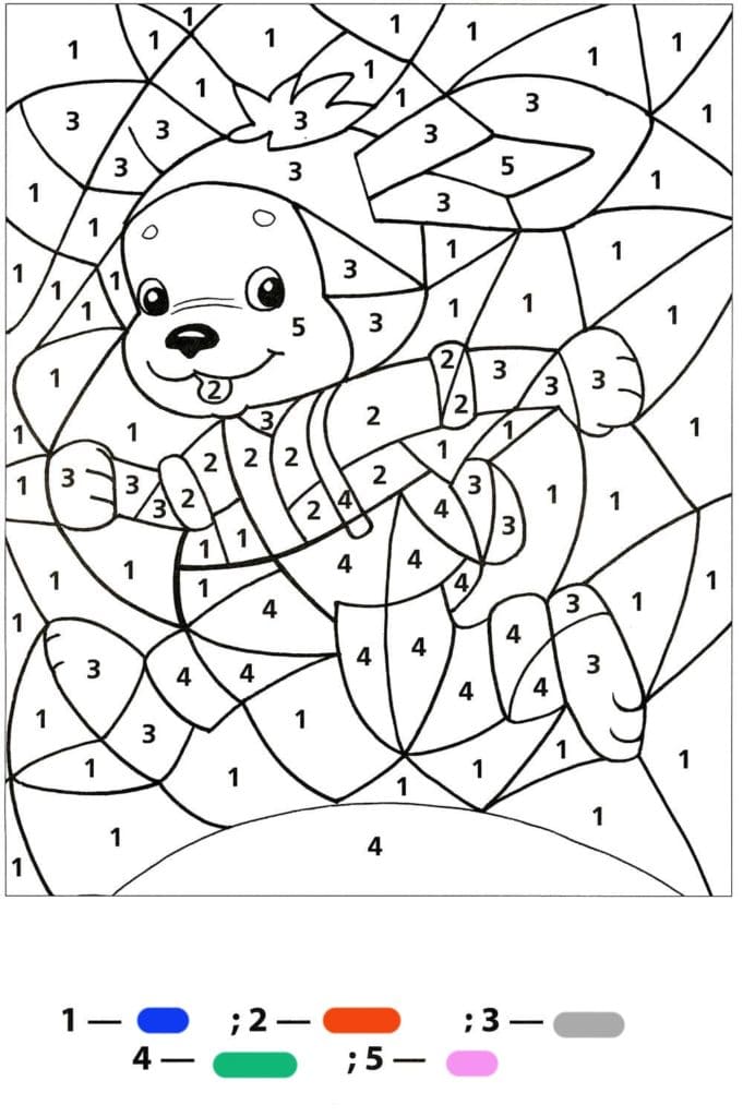 Color by number for children 6 years old Coloring Page