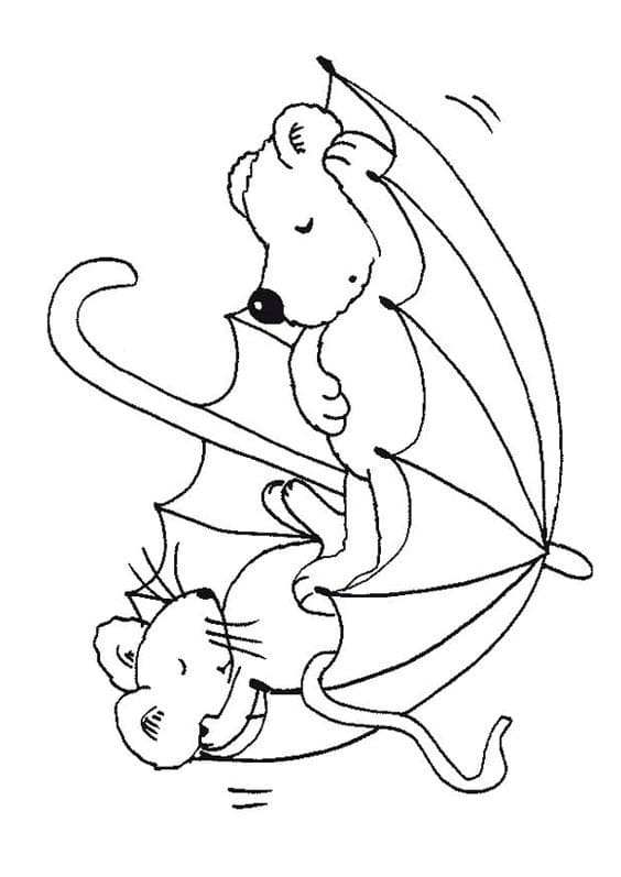 Mice Coloring Book Page for kids Free Printable