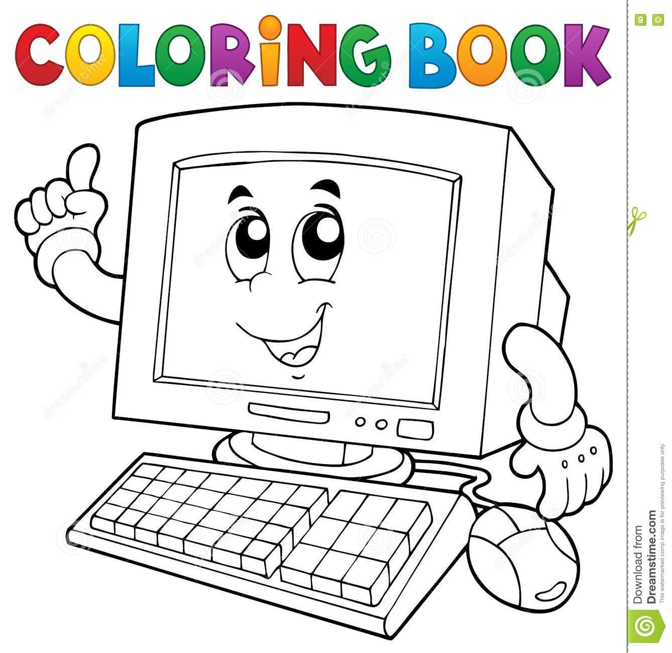 Coloring book computer thematics Coloring Page