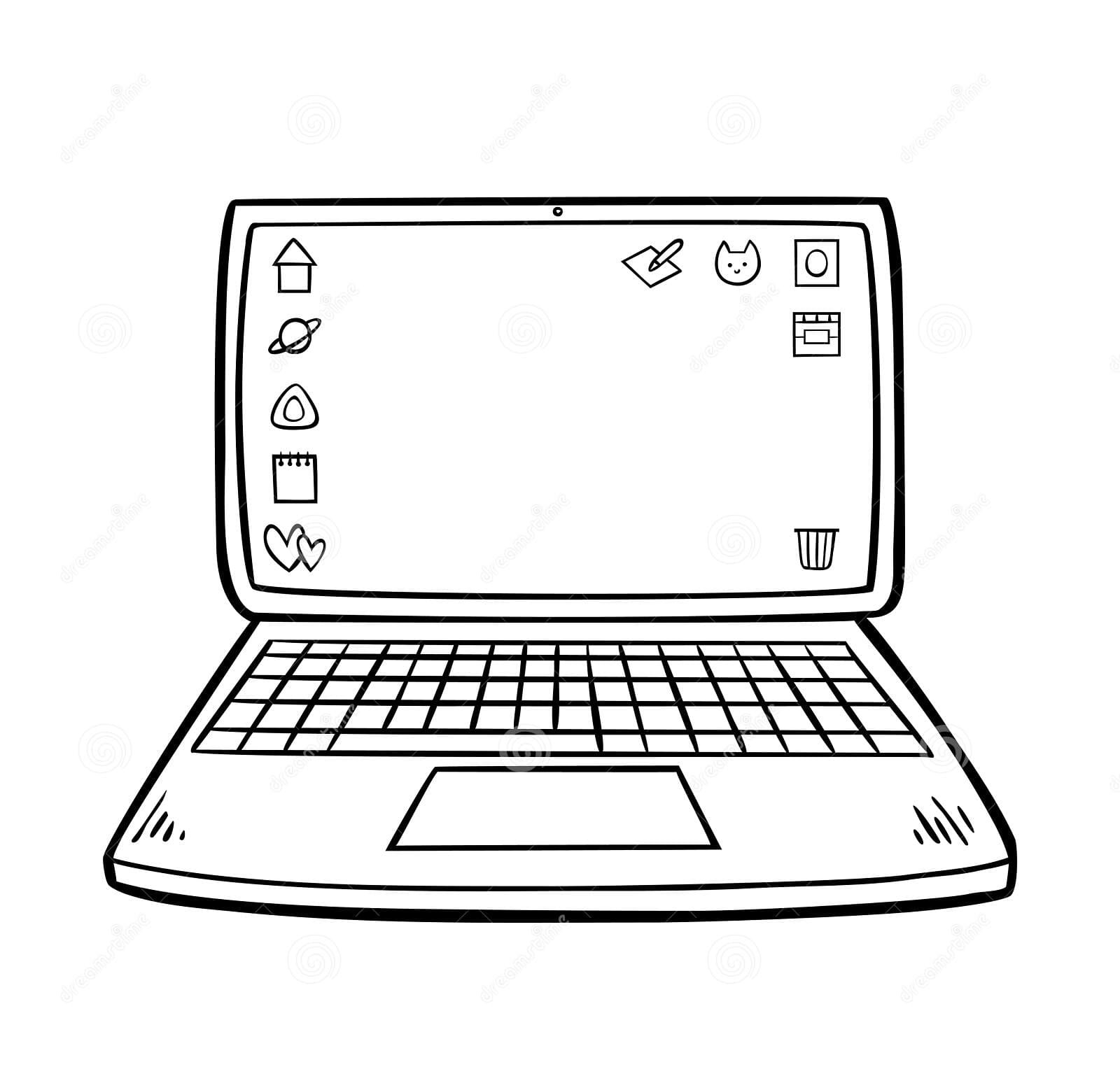 Coloring book for kids Laptop computer Coloring Page