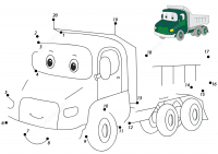 Conect the dots cartoon lorry