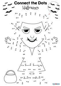 Connect the Dots Halloween Coloring Pages Coloring Page