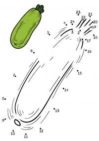 Connect the dots Zucchini vegetables for children Coloring Page