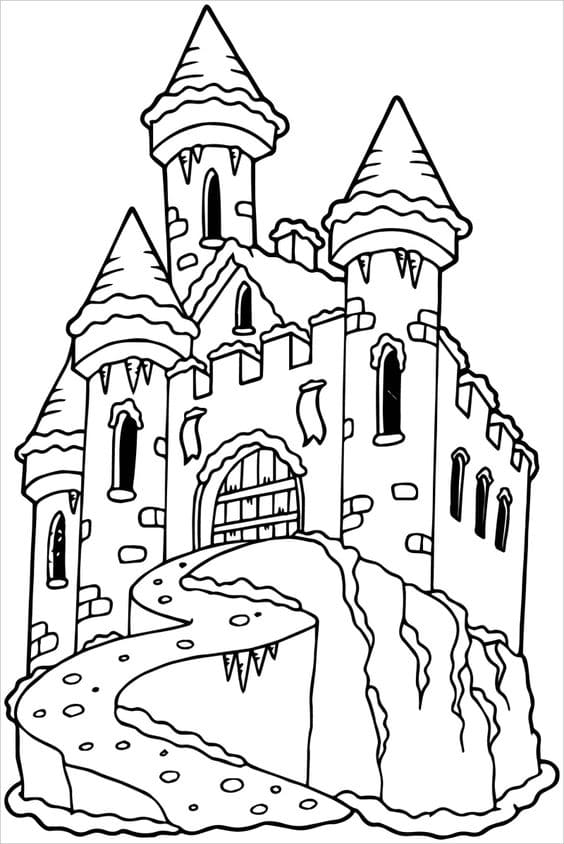 Cool Castle Free Coloring Page