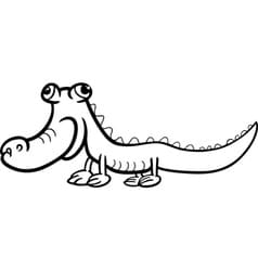 Crocodile Cartoon Coloring Coloring Page
