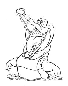 Crocodile Open His Mouth Wide Coloring Page