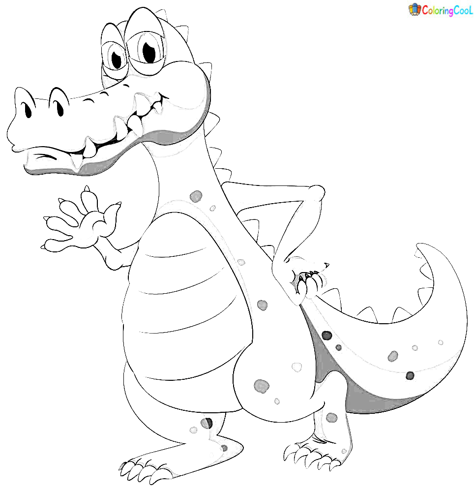 Crocodile waving hand on white vector image Coloring Page