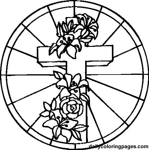 Cross Beauty Coloring Page