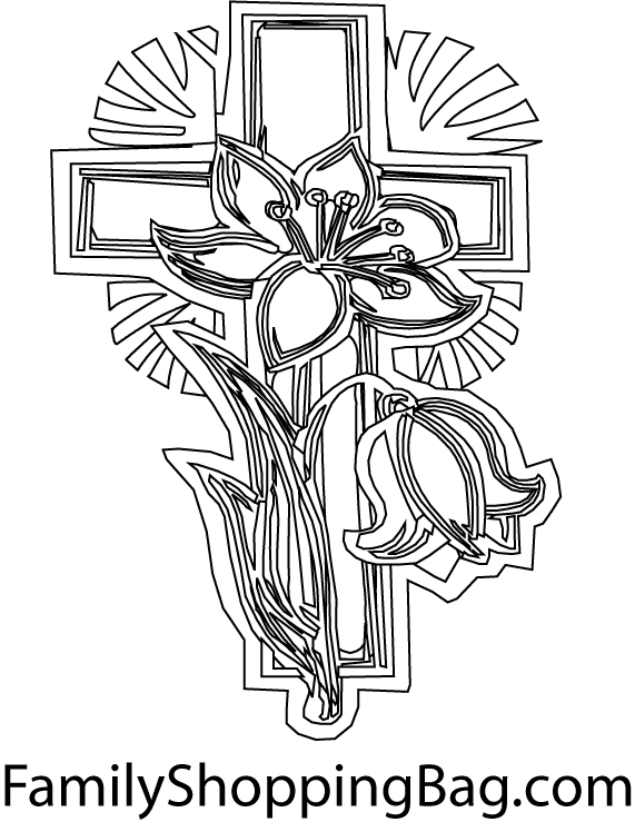 Cross Free Cute Coloring Page