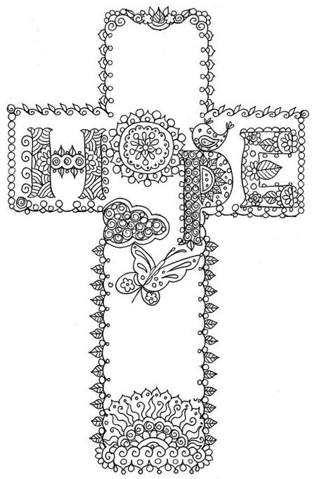 Cross Free Image Beauty Coloring Page