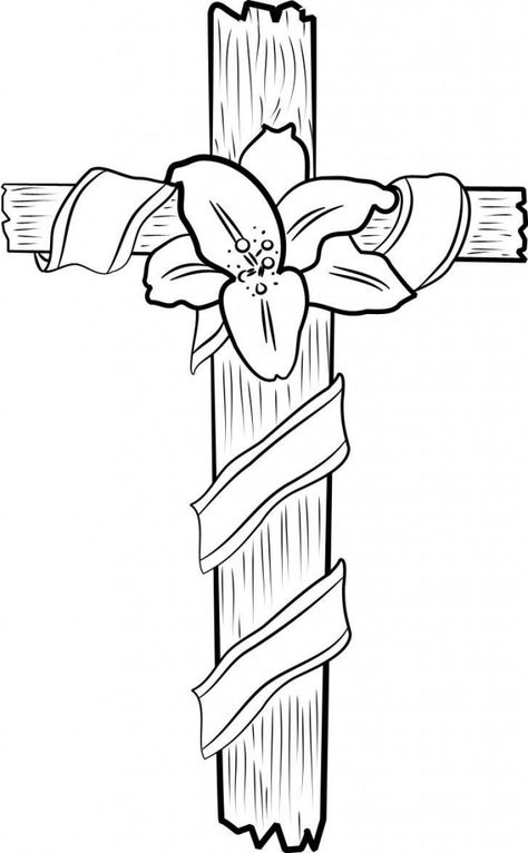 Cross With Flower Image