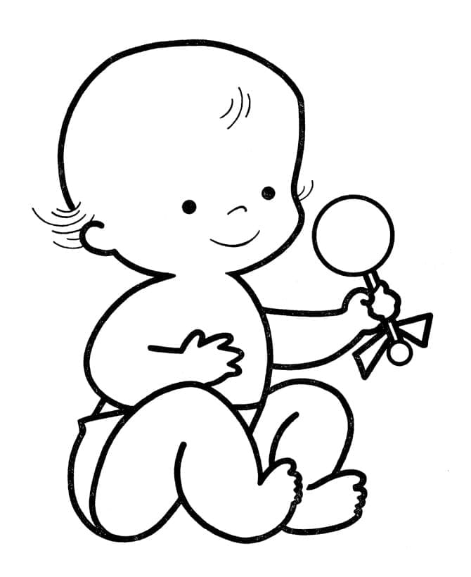 Cute Baby Free Coloring Page