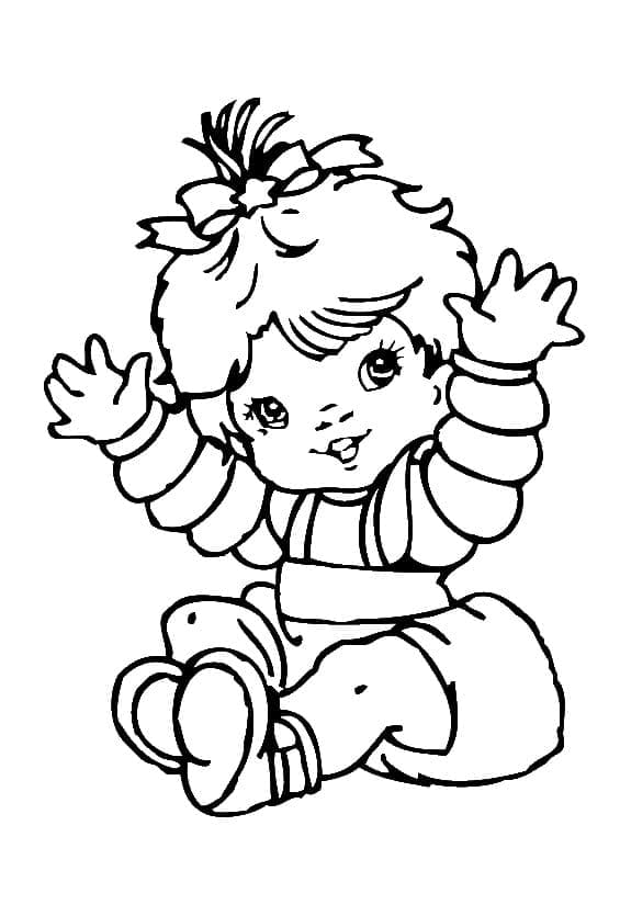Cute Baby Girl Coloring Page