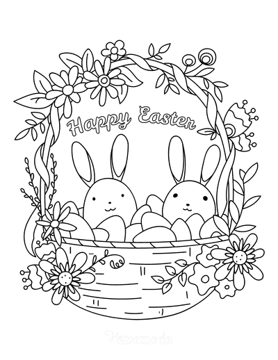 Cute Easter Bunny Coloring Sheet