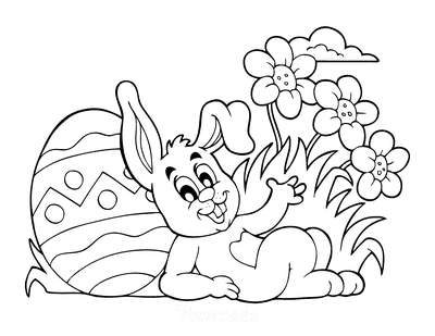 Cute Easter Bunny Picture to Color Coloring Page