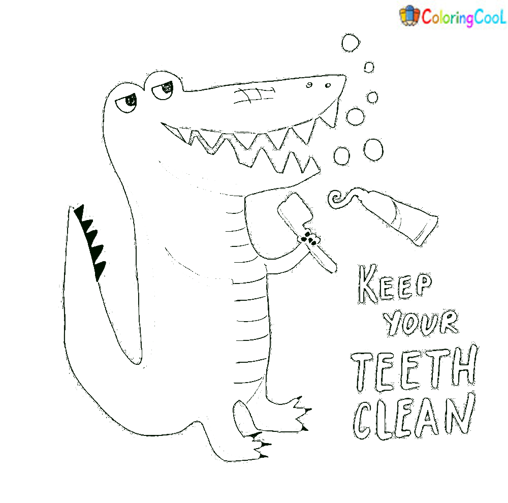 Cute croccodile with toothbrush cartoon animal vector image