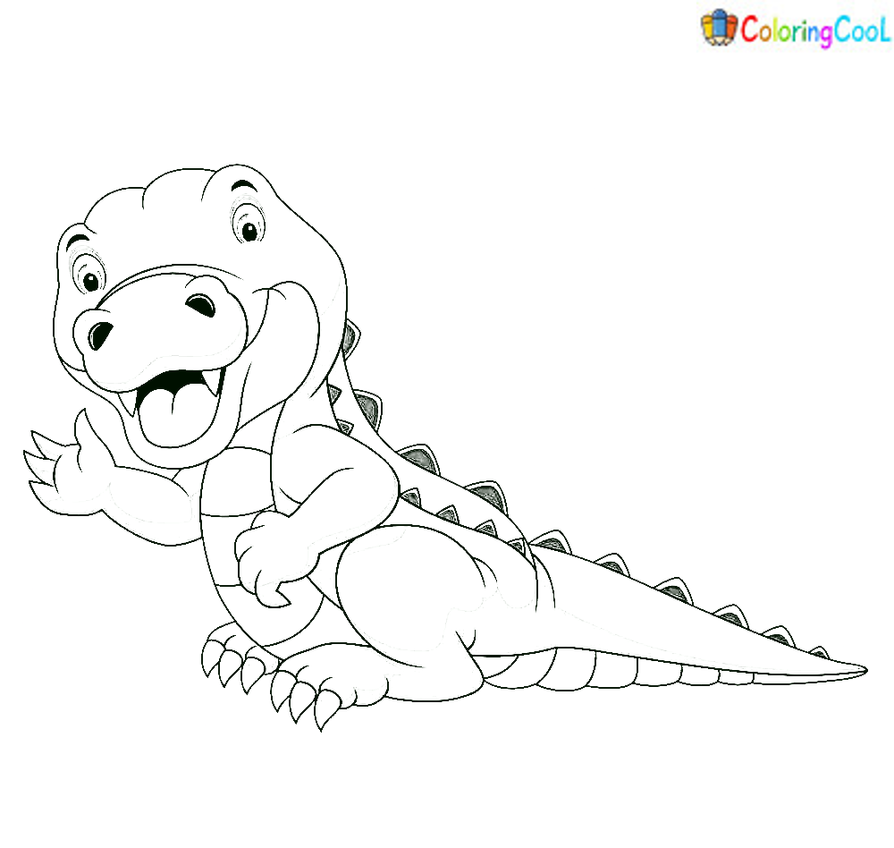 Cute crocodile cartoon vector image Coloring Page