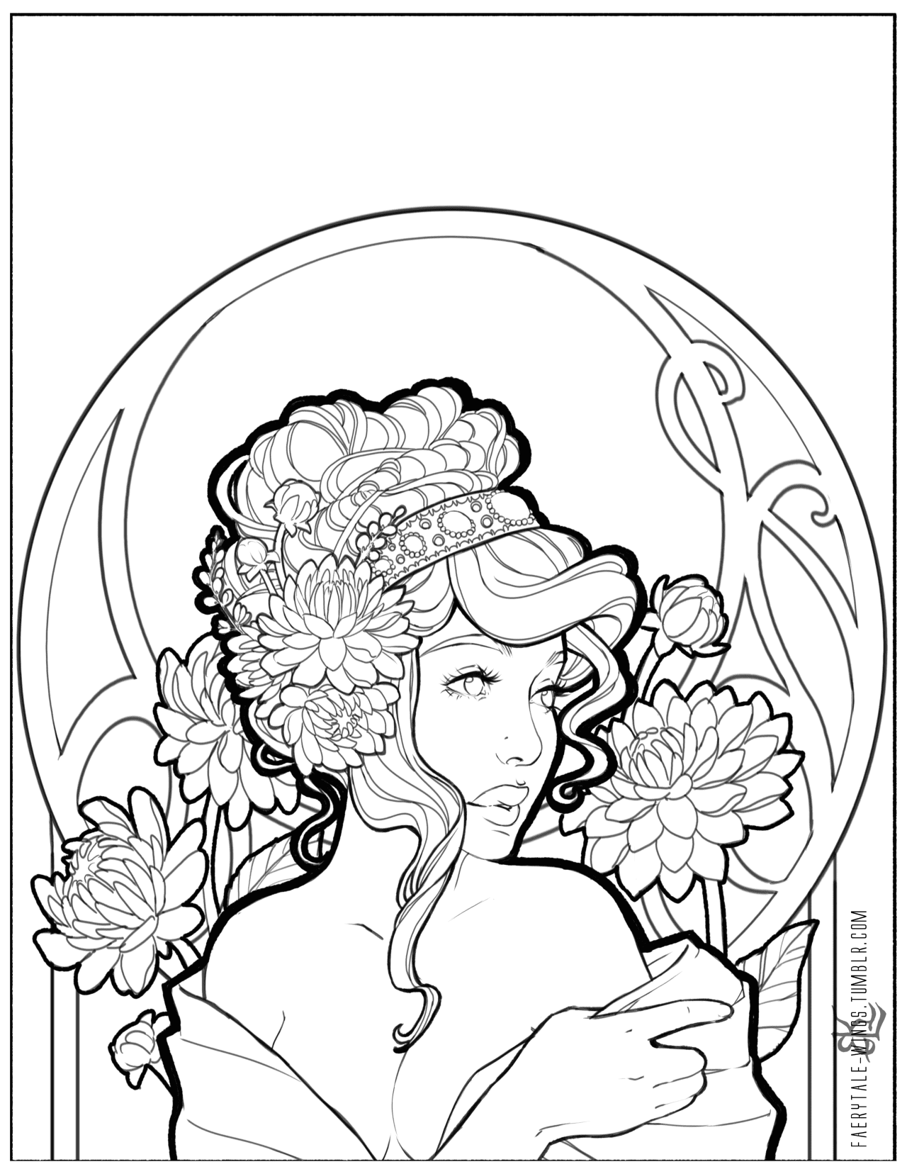 Dahlia Beauty to Print Coloring Page