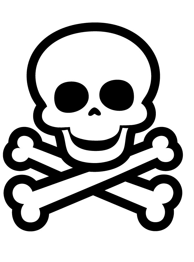 Danger skeleton coloring page Coloring Page