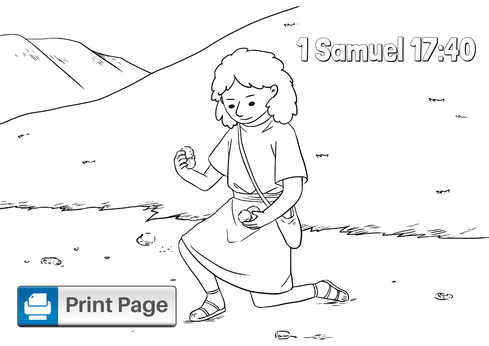 David And Goliath Printable Page Coloring Page