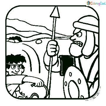 David and Goliath Bible story Coloring Page