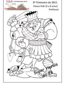 David and Goliath For Kids to Print Coloring Page