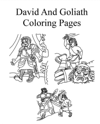 David and Goliath Free Picture Coloring Page