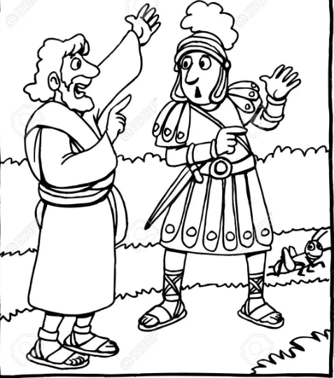 David and Goliath Image Free Coloring Page