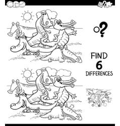 Differences Color Book With Crocodiles Coloring Page