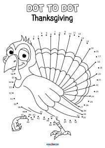 Dot to Dot Thanksgiving Coloring Pages Coloring Page