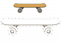 Drawing connect the dots Skateboard Coloring Page