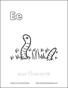 Earthworm Free Printable