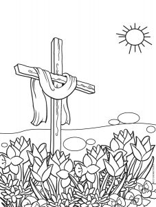 Easter Cross Coloring Page Coloring Page