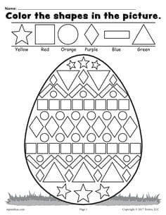Easter Egg Shapes Coloring Page