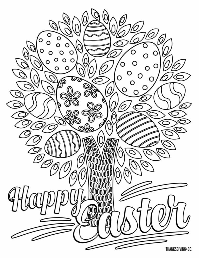 Easter Egg Tree Coloring Page