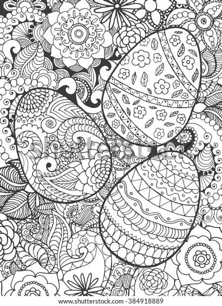Easter Eggs & Flowers Coloring Page