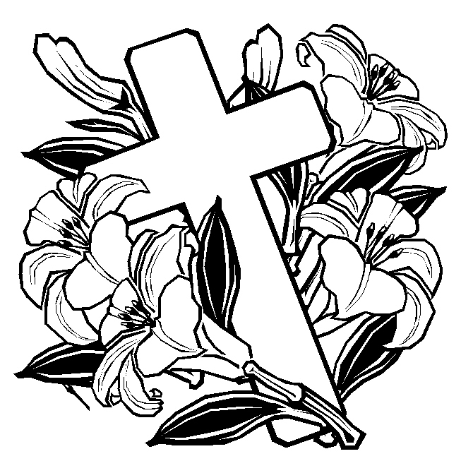 Easter egg cross coloring To Print