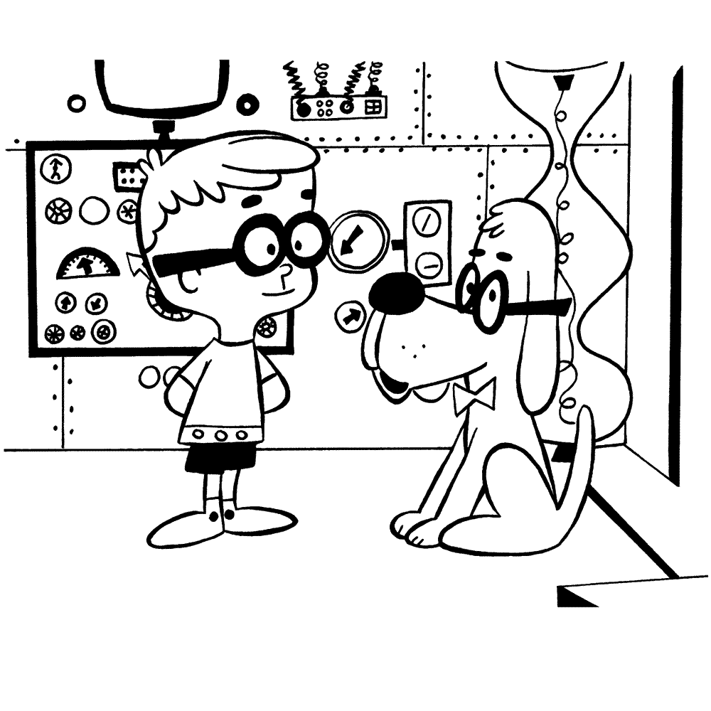 Easy free Mr Peabody & Sherman to Print Coloring Page