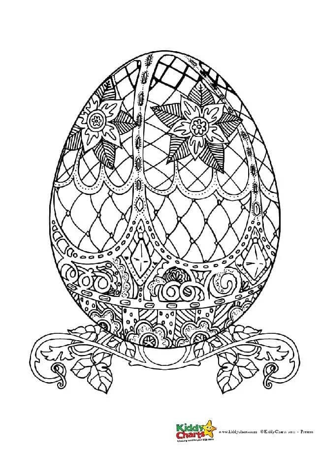 Elegant Easter Egg Coloring Page