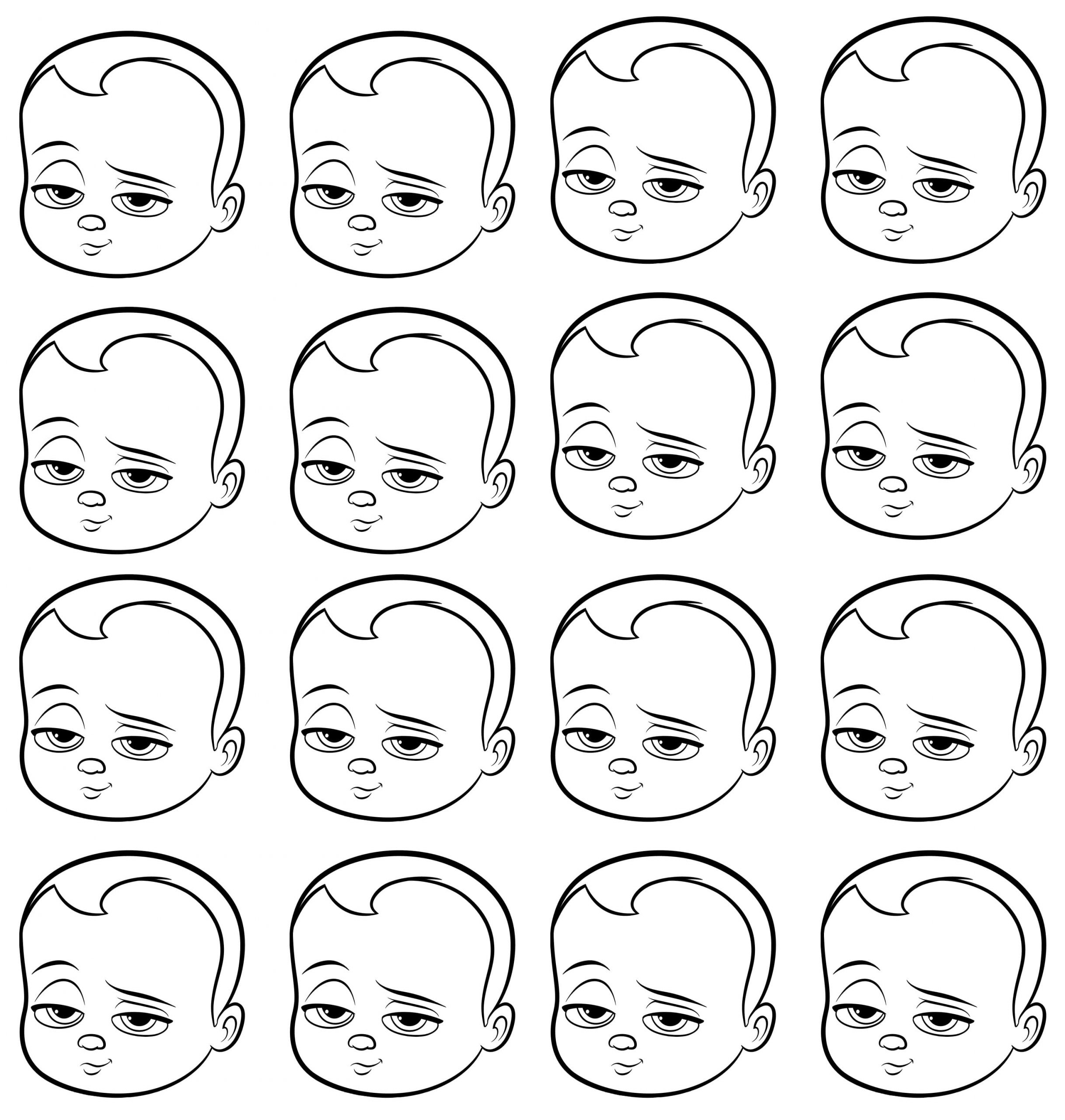 Face Boss Baby Coloring Page