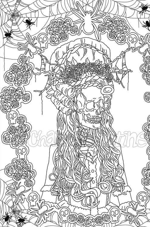 Fancy Skeleton Coloring Page Coloring Page