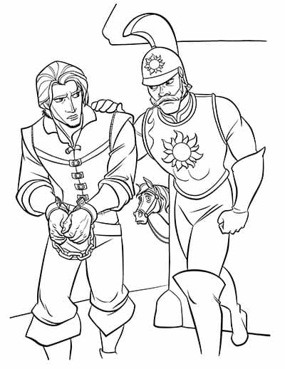 Flynn Caught By Guard Coloring Page
